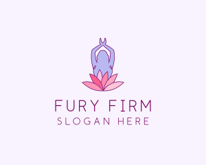 Lotus Yoga Pose logo design