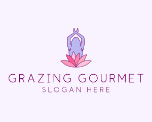 Lotus Yoga Pose logo design