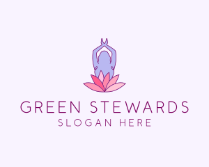 Lotus Yoga Pose logo design