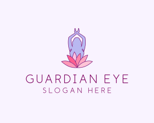 Lotus Yoga Pose logo design