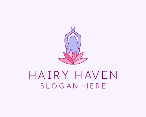 Lotus Yoga Pose logo design