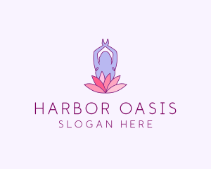 Lotus Yoga Pose logo design