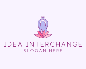 Lotus Yoga Pose logo design