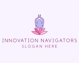 Lotus Yoga Pose logo design