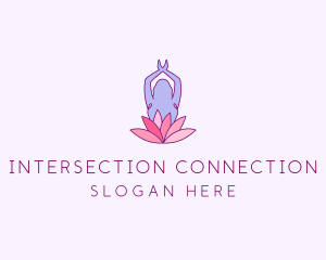 Lotus Yoga Pose logo design