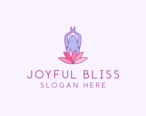 Lotus Yoga Pose logo design