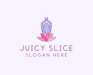 Lotus Yoga Pose logo design