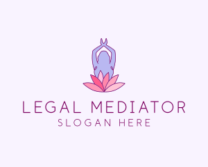 Lotus Yoga Pose logo design