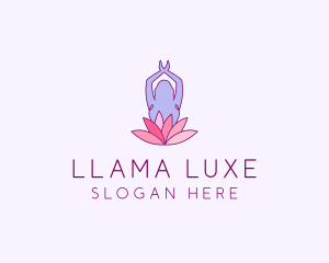 Lotus Yoga Pose logo design