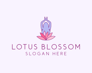 Lotus Yoga Pose logo design