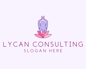 Lotus Yoga Pose logo design