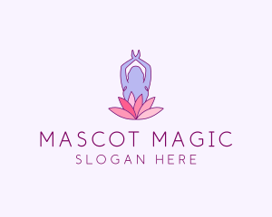 Lotus Yoga Pose logo design