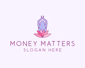 Lotus Yoga Pose logo design