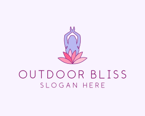 Lotus Yoga Pose logo design