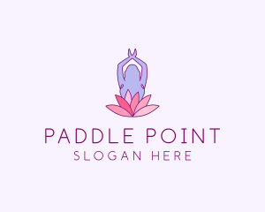 Lotus Yoga Pose logo design