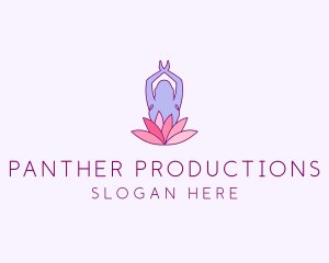 Lotus Yoga Pose logo design