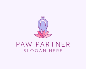 Lotus Yoga Pose logo design