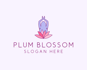 Lotus Yoga Pose logo design