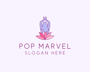 Lotus Yoga Pose logo design