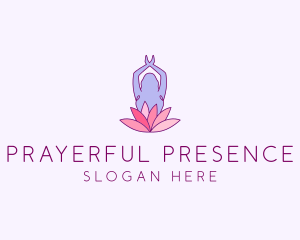 Lotus Yoga Pose logo design