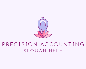 Lotus Yoga Pose logo design