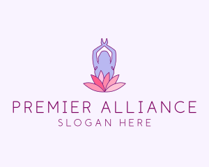 Lotus Yoga Pose logo design