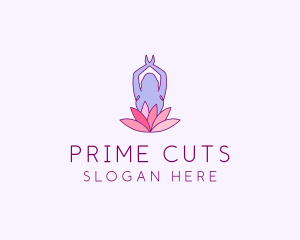 Lotus Yoga Pose logo design