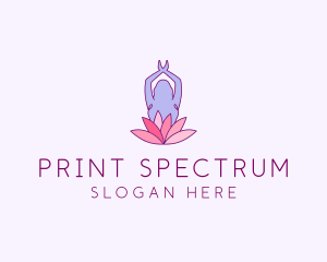 Lotus Yoga Pose logo design