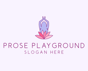 Lotus Yoga Pose logo design