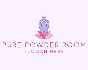 Lotus Yoga Pose logo design