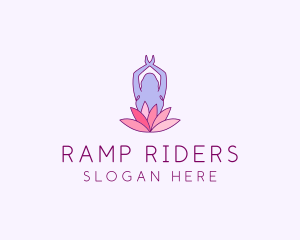 Lotus Yoga Pose logo design