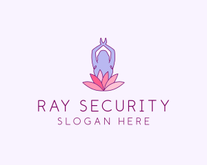 Lotus Yoga Pose logo design