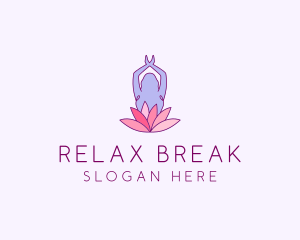 Lotus Yoga Pose logo design