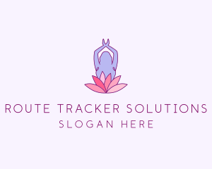 Lotus Yoga Pose logo design