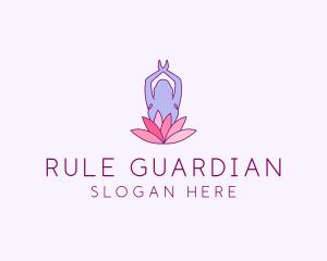 Lotus Yoga Pose logo design