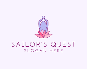 Lotus Yoga Pose logo design