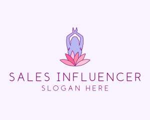 Lotus Yoga Pose logo design