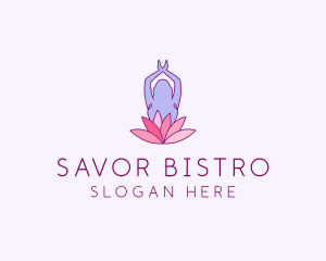 Lotus Yoga Pose logo design