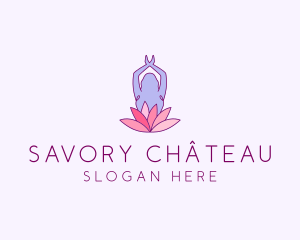 Lotus Yoga Pose logo design