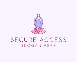 Lotus Yoga Pose logo design