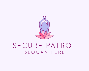 Lotus Yoga Pose logo design