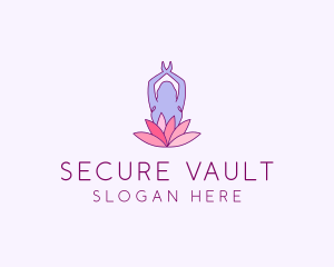 Lotus Yoga Pose logo design