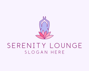 Lotus Yoga Pose logo design