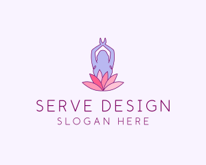 Lotus Yoga Pose logo design