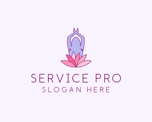 Lotus Yoga Pose logo design