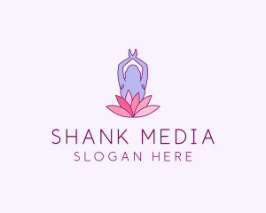 Lotus Yoga Pose logo design