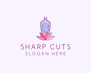 Lotus Yoga Pose logo design