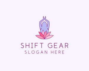 Lotus Yoga Pose logo design