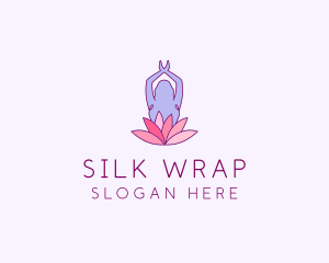 Lotus Yoga Pose logo design