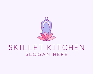 Lotus Yoga Pose logo design